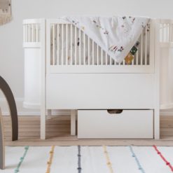 Sebra Bett weiß, Babybett & Juniorbett mit Bettschublade