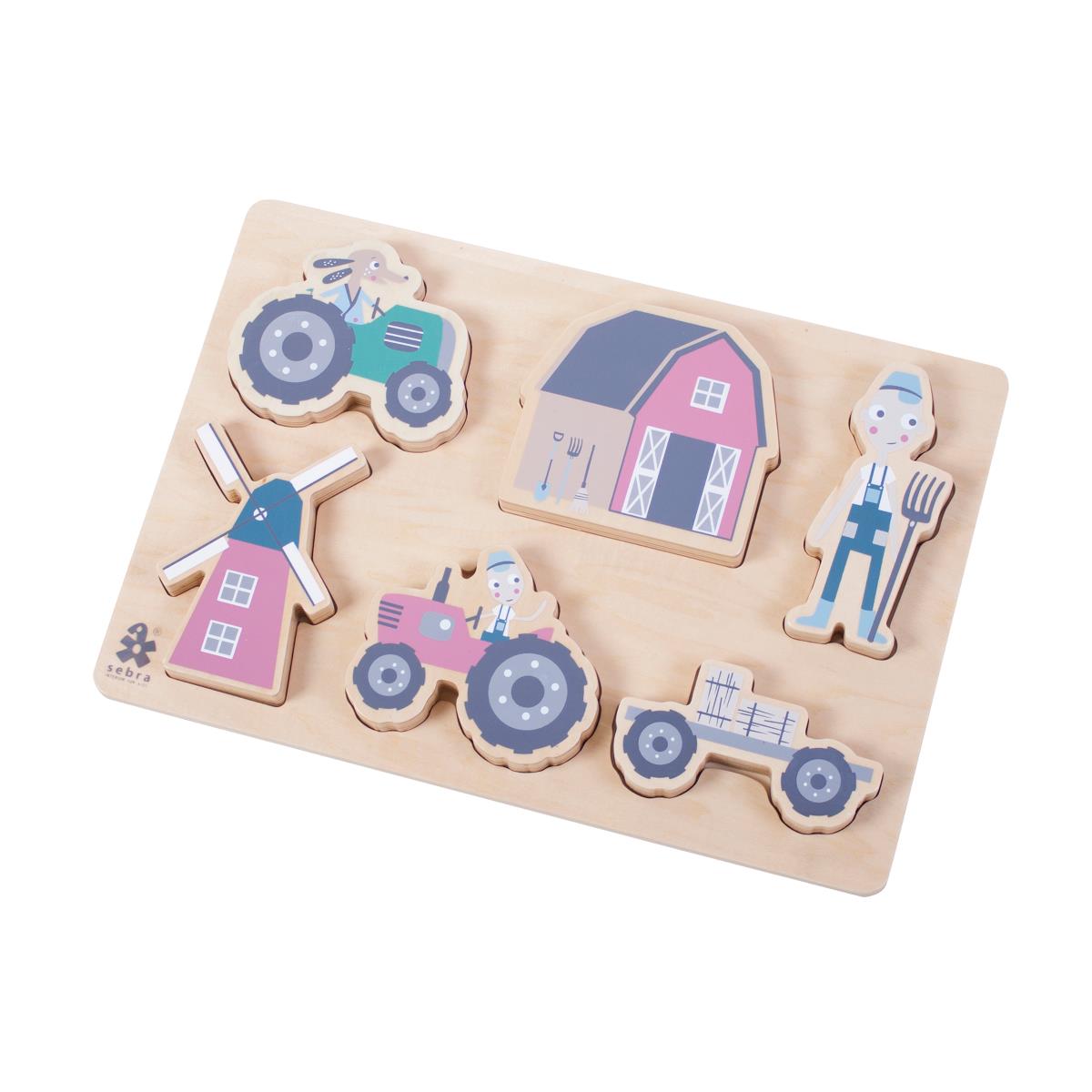 sebra Kräftiges Puzzle aus Holz, Farm, Junge 3015102