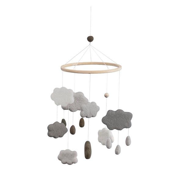 Sebra Mobile aus Filz, Wolken, warmes grau 8018301 - 01