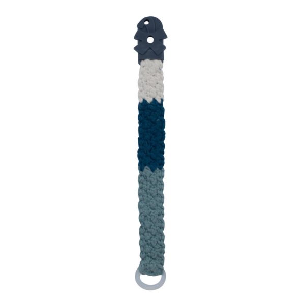 Sebra Häkel-Schnullerband, Schnullerkette, forest lake blue Produktbild