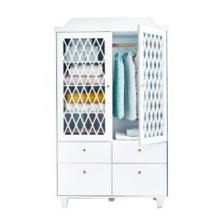 Cam Cam Kleiderschrank Harlekin „Weiß“ 01