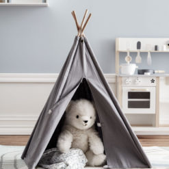 Kids Concept Tipi Zelt Mini grau mit Bär