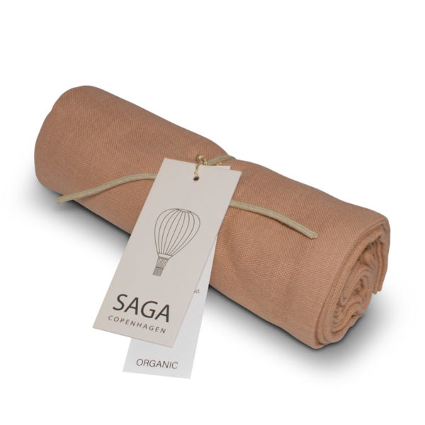 Saga Copenhagen Musselintuch Vidar, Dusty Coral, Mulltuch in Bio-Baumwolle, 70 x 70 cm