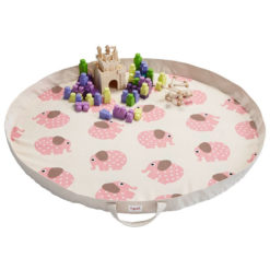 3 sprouts Spielzeugmatte Elefant pink mit Spielzeug