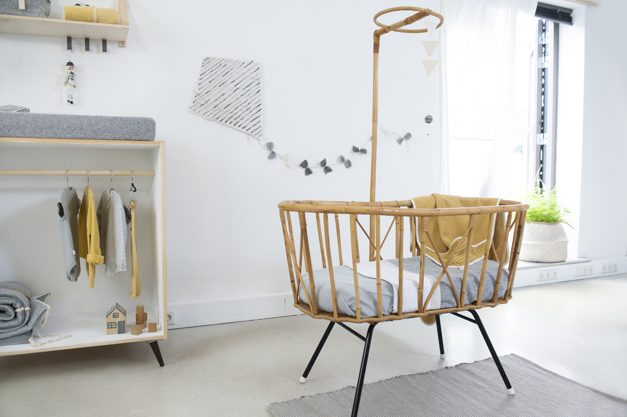 koeka Babydecke Vigo Fannel sparkle grey : pebble, 70x100cm in Wiege