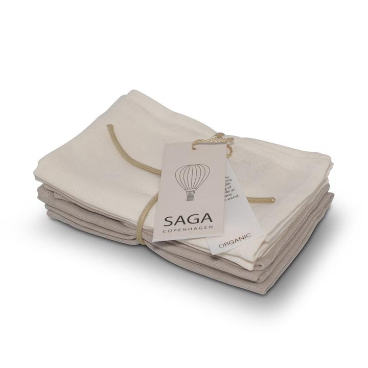 Saga Copenhagen Musselin-Waschlappen Birta, Ivory : Dove