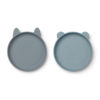 Liewood Olivia Teller „Blue mix“ aus Silikon, 2er-Set