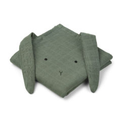 Liewood Hannah Musselin-Tücher „Rabbit faune green“, 2er Set
