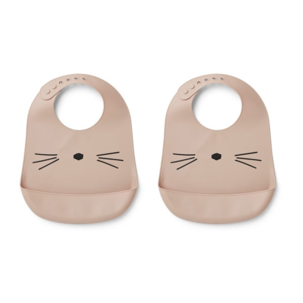 Liewood Tilda Silikon Lätzchen „Cat rose“, 2er Set