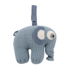 Sebra Häkel-Spieluhr, Fanto der Elefant, powder blue
