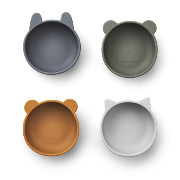 Liewood Iggy Schalen „Blue mix“, Silikon, 4er-Set