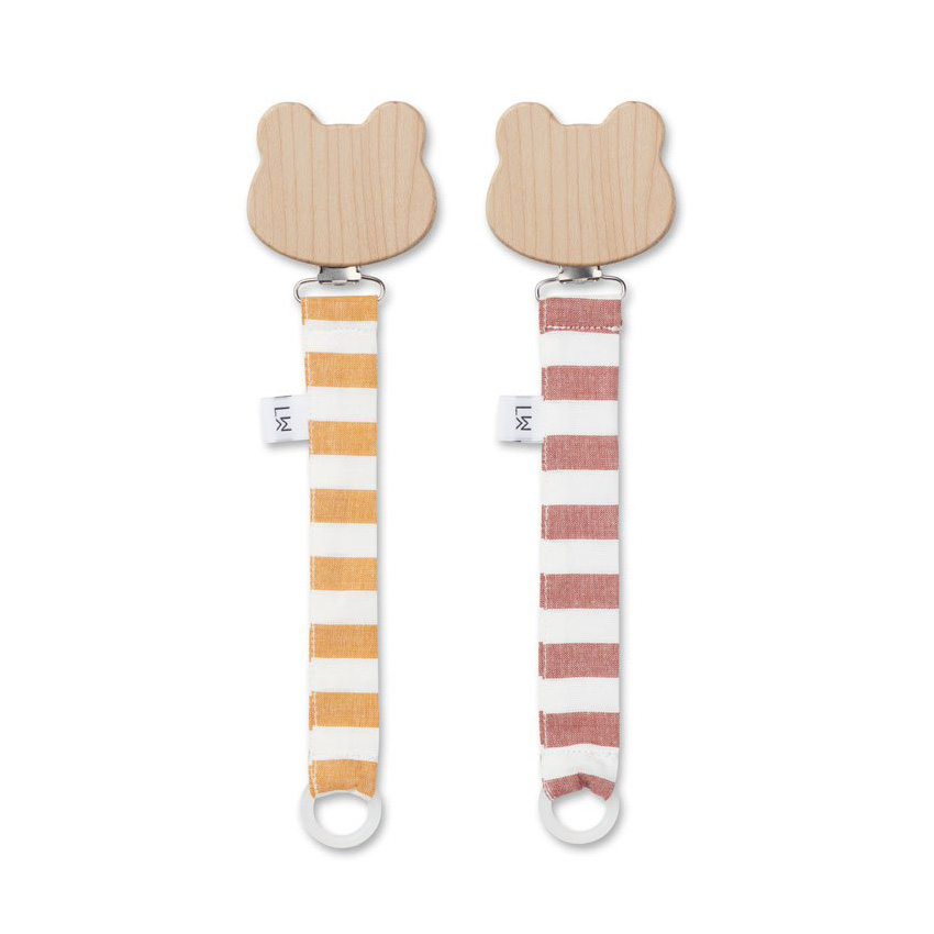 Liewood Sia Schnullerkette „mustard : creme“, 2er-Set