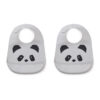 Liewood Tilda Silikon Lätzchen „Panda dumbo grey“, 2er Set