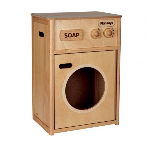 Puppenhaus Waschmaschine Aus Holz - Rustikales Miniatur-Spielzeug