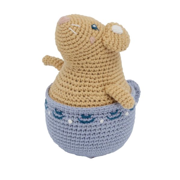 DELISTED Sebra Häkel-Stehaufmännchen „Buttercup die Maus“