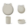 Liewood Cyrus Silikon Geschirr-Set Junior „Rabbit sandy“, 3er-Set
