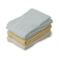 Liewood Line Mulltuch-Set „Sea blue stripe mix“