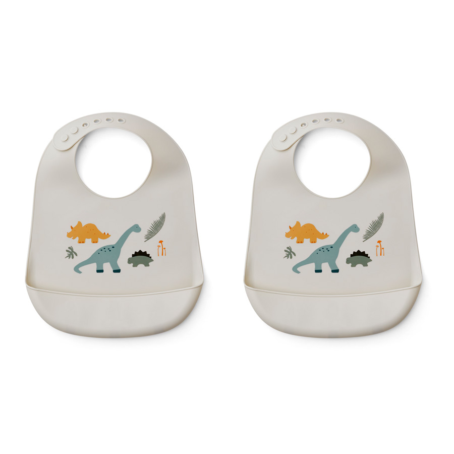Liewood Tilda Silikon Lätzchen „Dino mix“, 2er Set