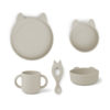 Liewood Vivi Silikon Geschirr-Set „Rabbit sandy“, 4er-Set
