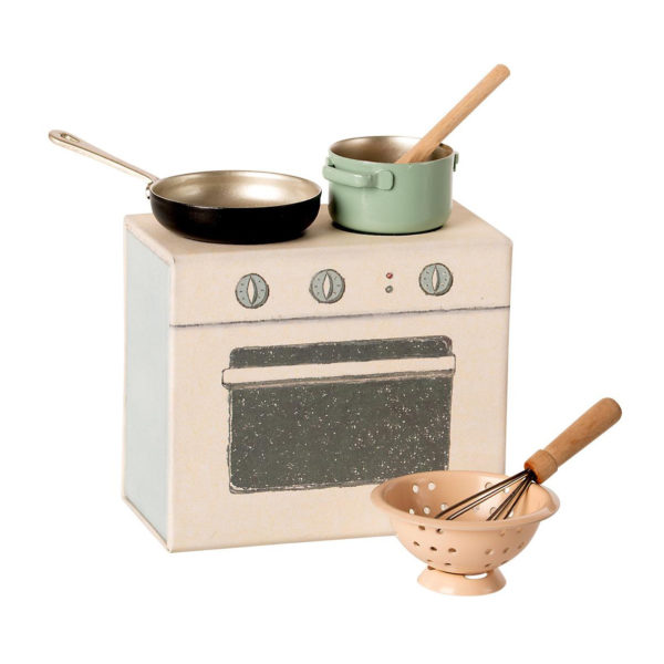 Maileg Koch-Set, Küche für Mäuse, H8cm