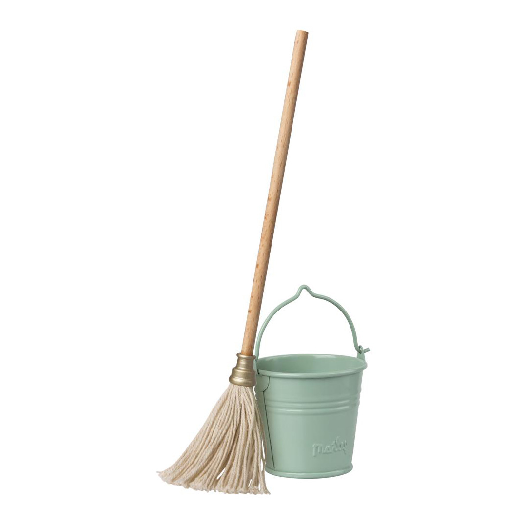 Maileg Putz-Set, Eimer und Wischmob, H23cm