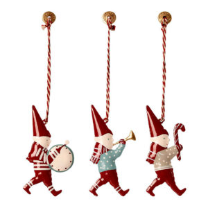 Maileg Weihnachtsbaumschmuck 3er-Set „Weihnachtselfen aus Metall“ 8cm