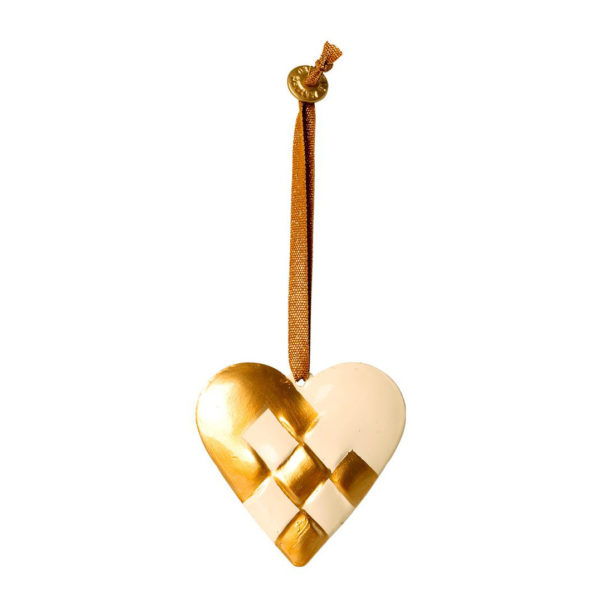 Maileg Weihnachtsbaumschmuck „geflochtenes Herz aus Metall, gold“ 6cm
