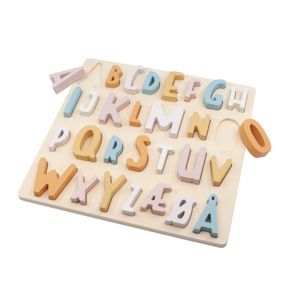 Sebra ABC-Puzzle aus Holz „Cotton Candy Pink“