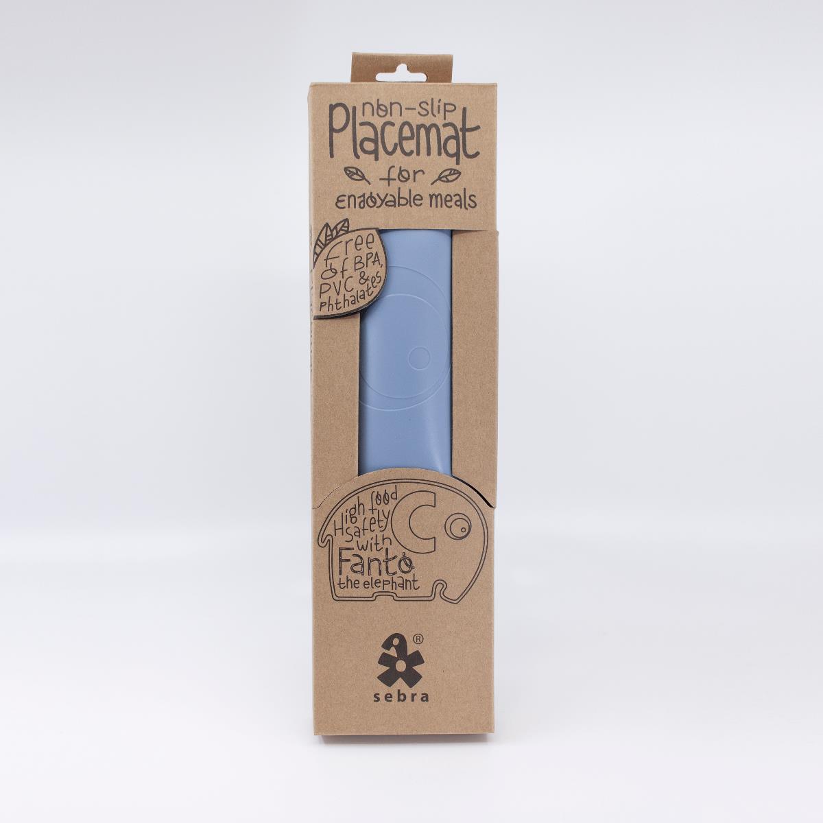 Sebra Silikon Platzdeckchen, Fanto der Elefant, „Powder Blue“ Verpackung
