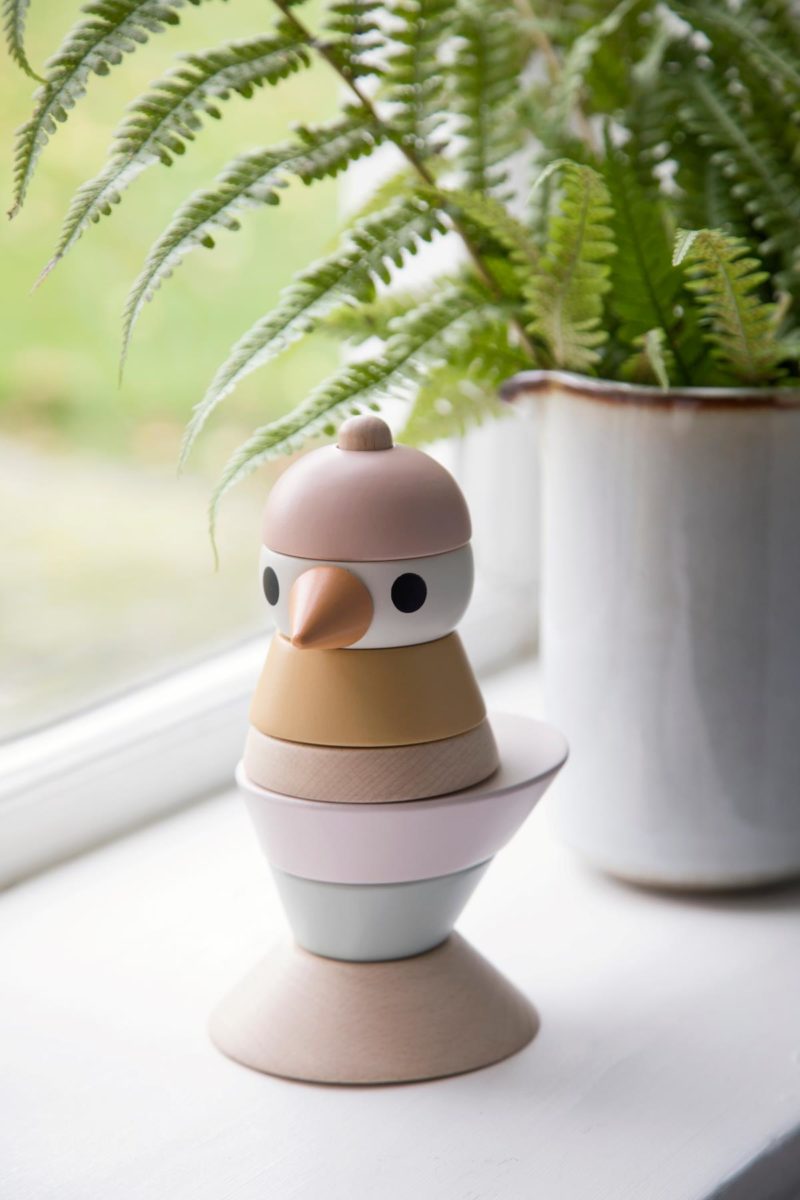 Sebra Stapelvogel aus Holz „Cotton Candy Pink“ Mood
