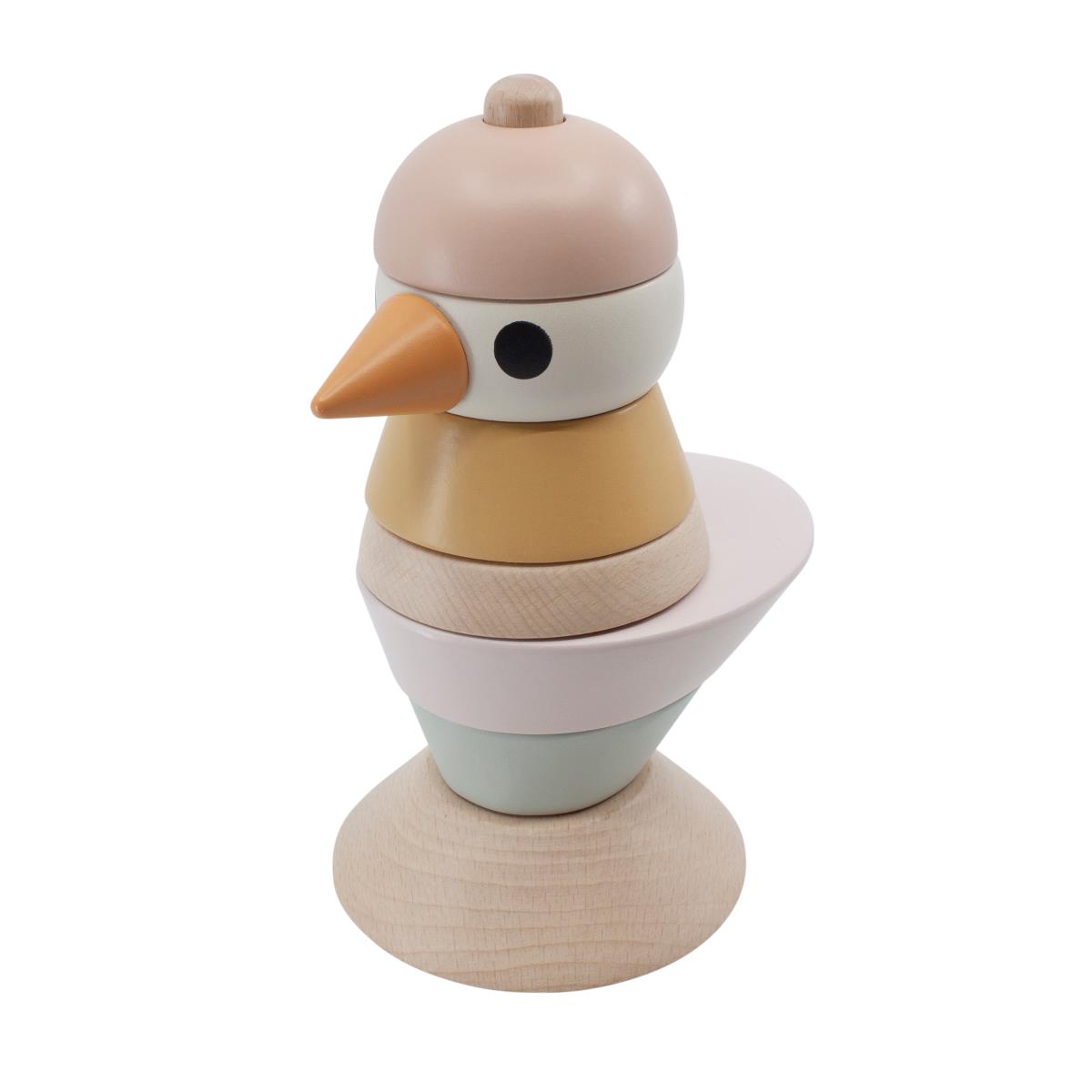 Sebra Stapelvogel aus Holz „Cotton Candy Pink“