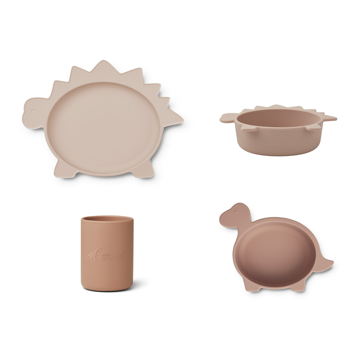 Liewood Cyrus Silikon Geschirr-Set Junior „Dino rose multi mix“, 3er-Set