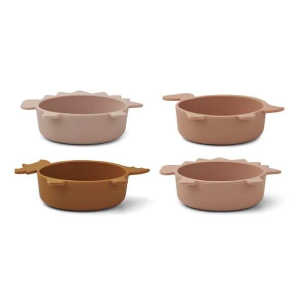 Liewood Iggy Schalen „Dino rose multi mix“, Silikon, 4er-Set 2