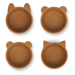 Liewood Malene Snackschale „Mustard“, Silikon, 4er-Set, ø8cm