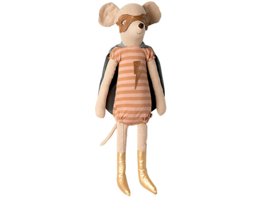DELISTED Maileg Kuschelmaus Super Hero Mädchen, Maxi Maus, H50cm