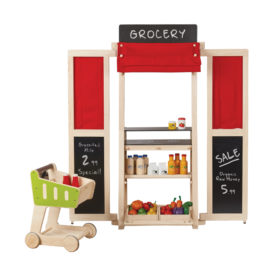 DELISTED PlanToys Kaufmannsladen und Puppentheater, 2-in-1, 140cm – Bild 7