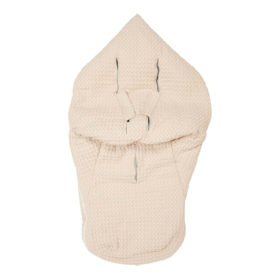 koeka Buggy Fußsack Oslo „sand : misty grey“ für 3- und 5-Punktgurt Rückseite