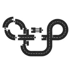 Sebra Fahrbahn : Kreuzung aus Filz, 12-teilig, 172x101cm