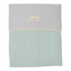 koeka Kinderdecke Flanell Antwerp „misty mint / silver grey“ 100x150cm