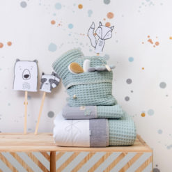 koeka Kinderdecke Flanell Antwerp „misty mint / silver grey“ 100x150cm – Bild 2