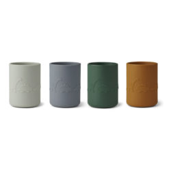 Liewood Ethan Becher „Dino blue multi mix“ aus Silikon, 2er-Set