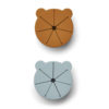 Liewood Kelly Snackbox „Mr. Bear sea blue : mustard mix“ aus Silikon, 2er-Set