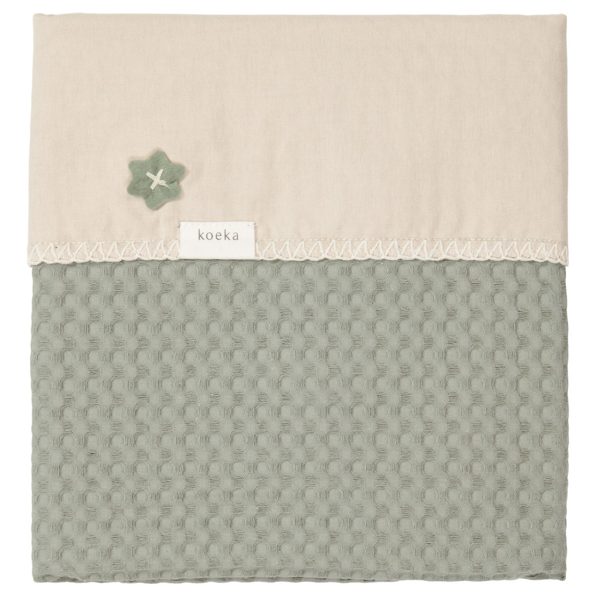 koeka Babydecke Flanell Antwerp „shadow green:soft sand“ 75x100cm