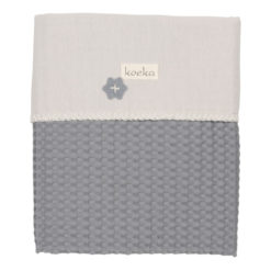 koeka Kinderdecke Flanell Antwerp „steel grey : pebble“ 100x150cm