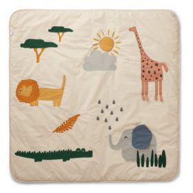 Liewood Activity-Decke Glenn „Safari sandy mix“, Bio-Baumwolle, 120x120cm