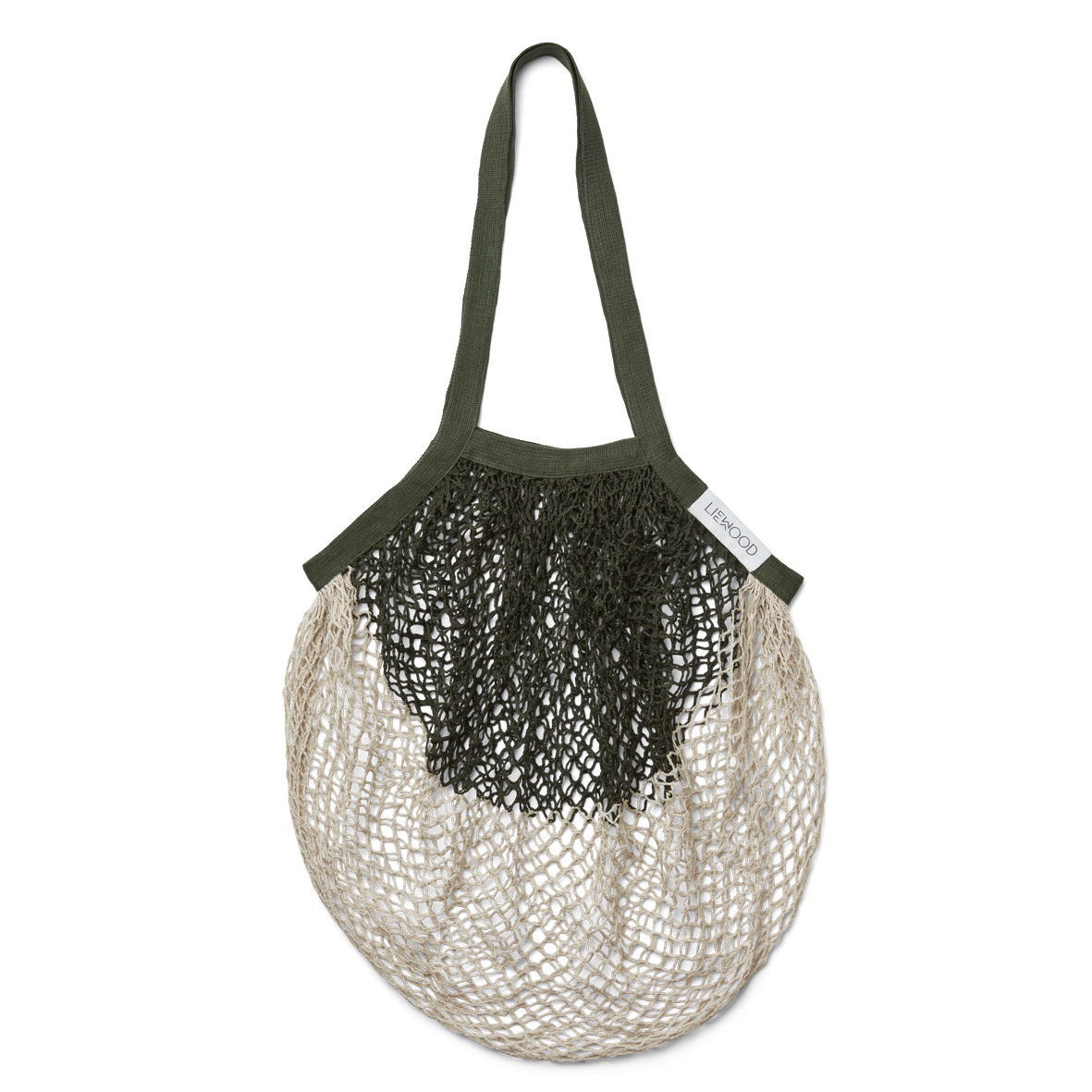 Liewood Nuka Mesh Einkaufsnetz „Hunter green : sandy mix“, groß, 65x40cm