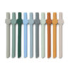 Liewood Badu Strohhalme „Blue wave multi mix“ aus Silikon, 10er-Set