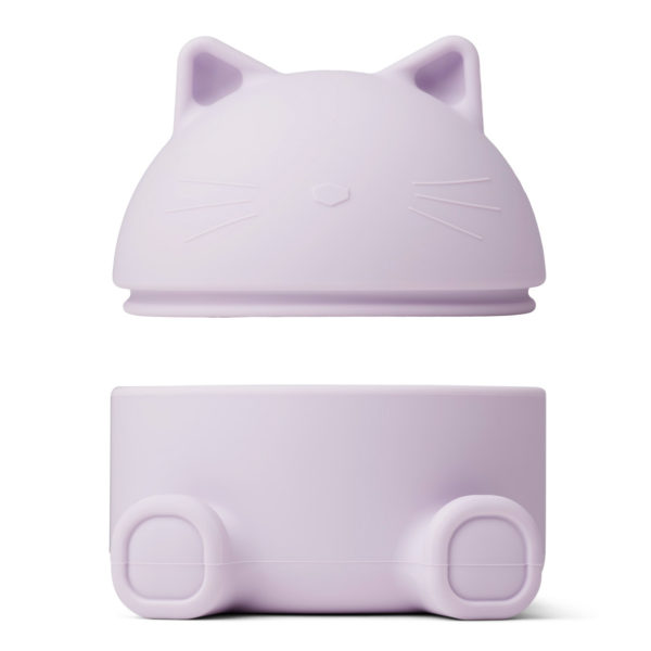Liewood Murphy Schmuckbox mit Deckel „Cat light lavender“, Silikon, 14cm 03