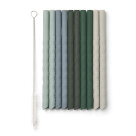 Liewood Timoti Strohhalme „Green multi mix“ aus Silikon 02