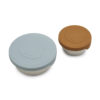 Liewood Fiby Snackbox-Set „Mr. Bear sea blue mix“, Edelstahl mit Silikon-Deckel